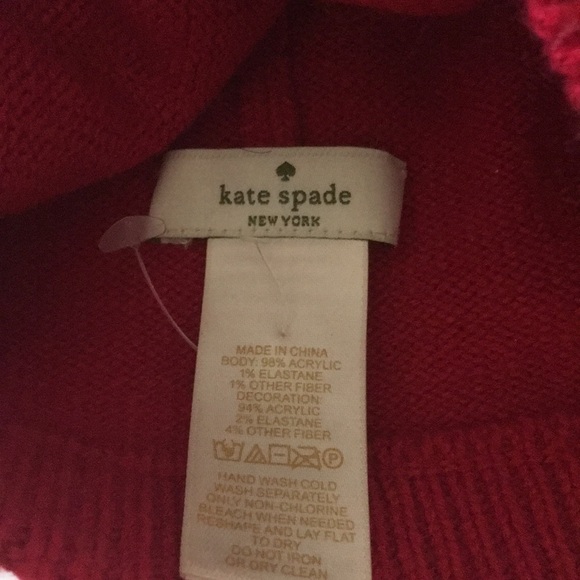 100 💯 Authentic RED BOW Kate Spade hate& gloves - Picture 3 of 6